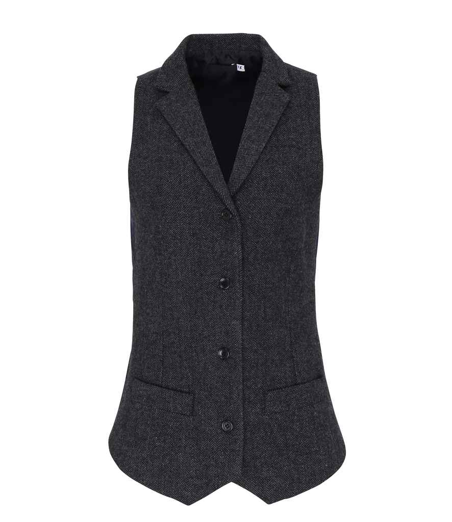Premier Ladies Herringbone Waistcoat Charcoal