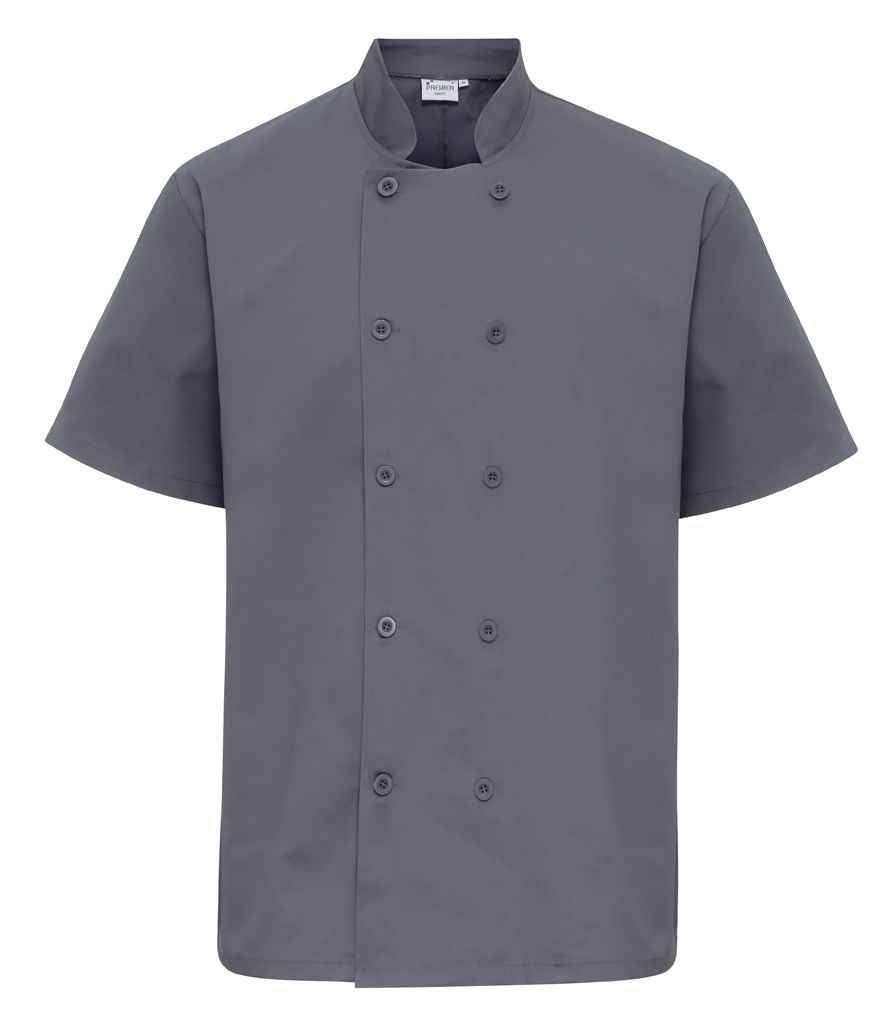 Premier Short Sleeve Chef's Jacket Steel