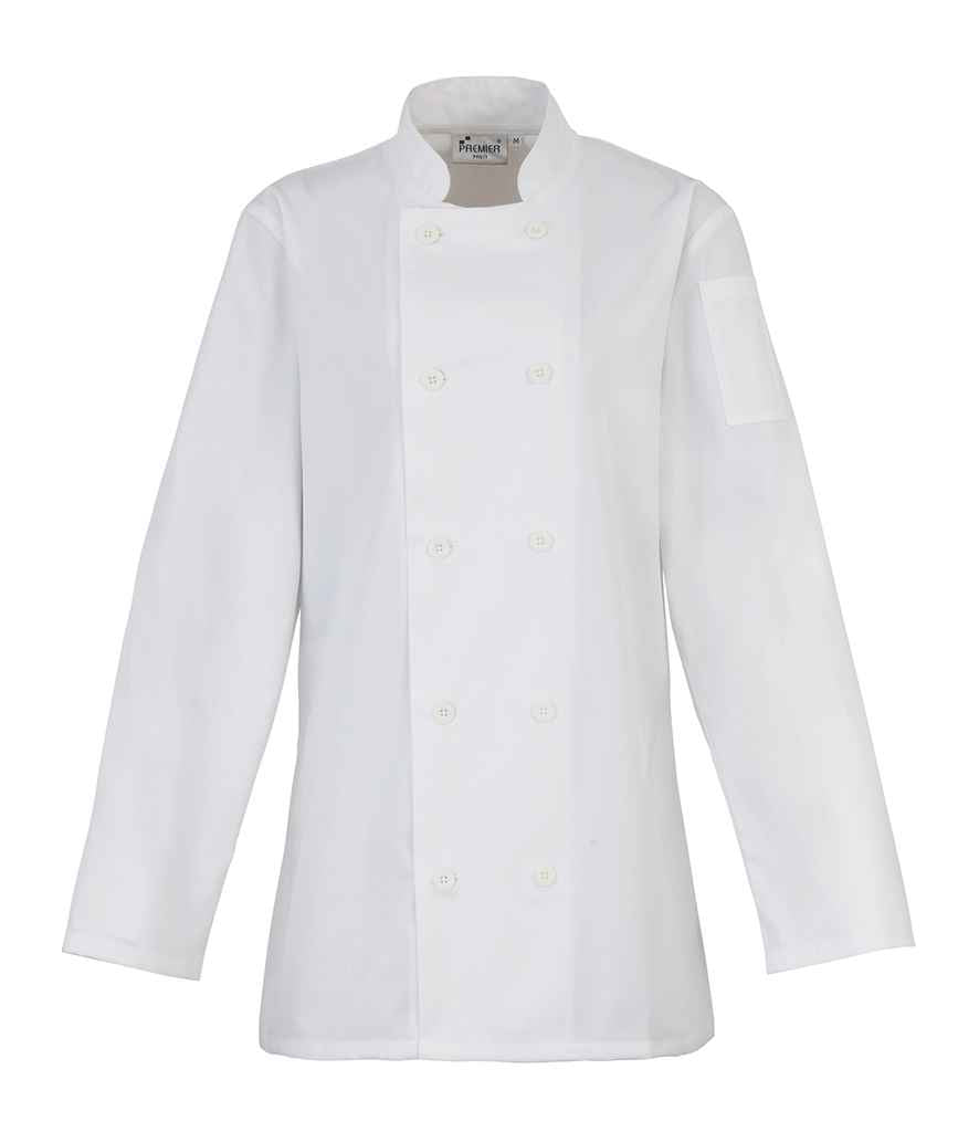 Premier Ladies Long Sleeve Chef's Jacket White