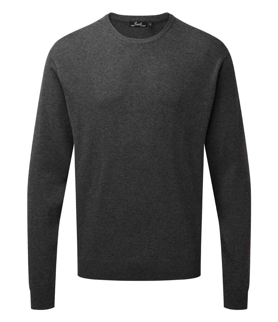 Premier Cotton Rich Crew Neck Sweater Charcoal