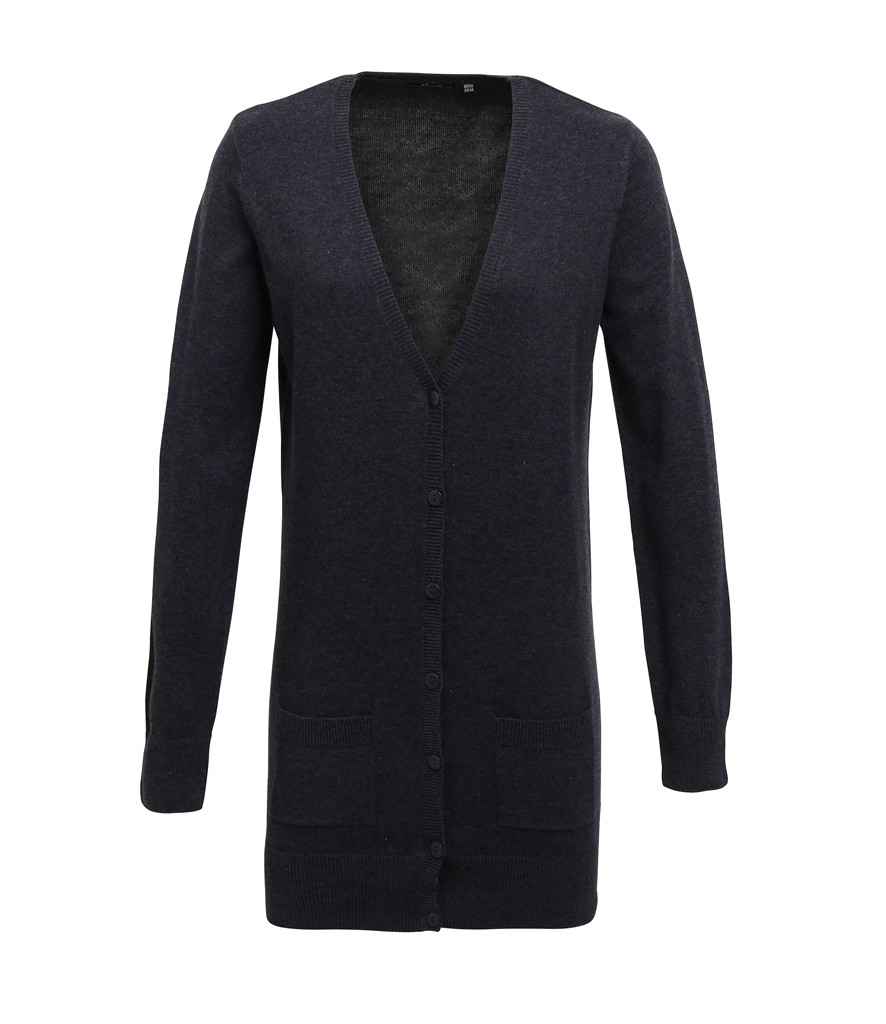 Premier Ladies Longline V Neck Cardigan Charcoal