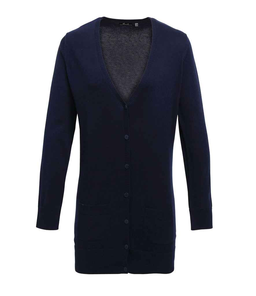 Premier Ladies Longline V Neck Cardigan Navy