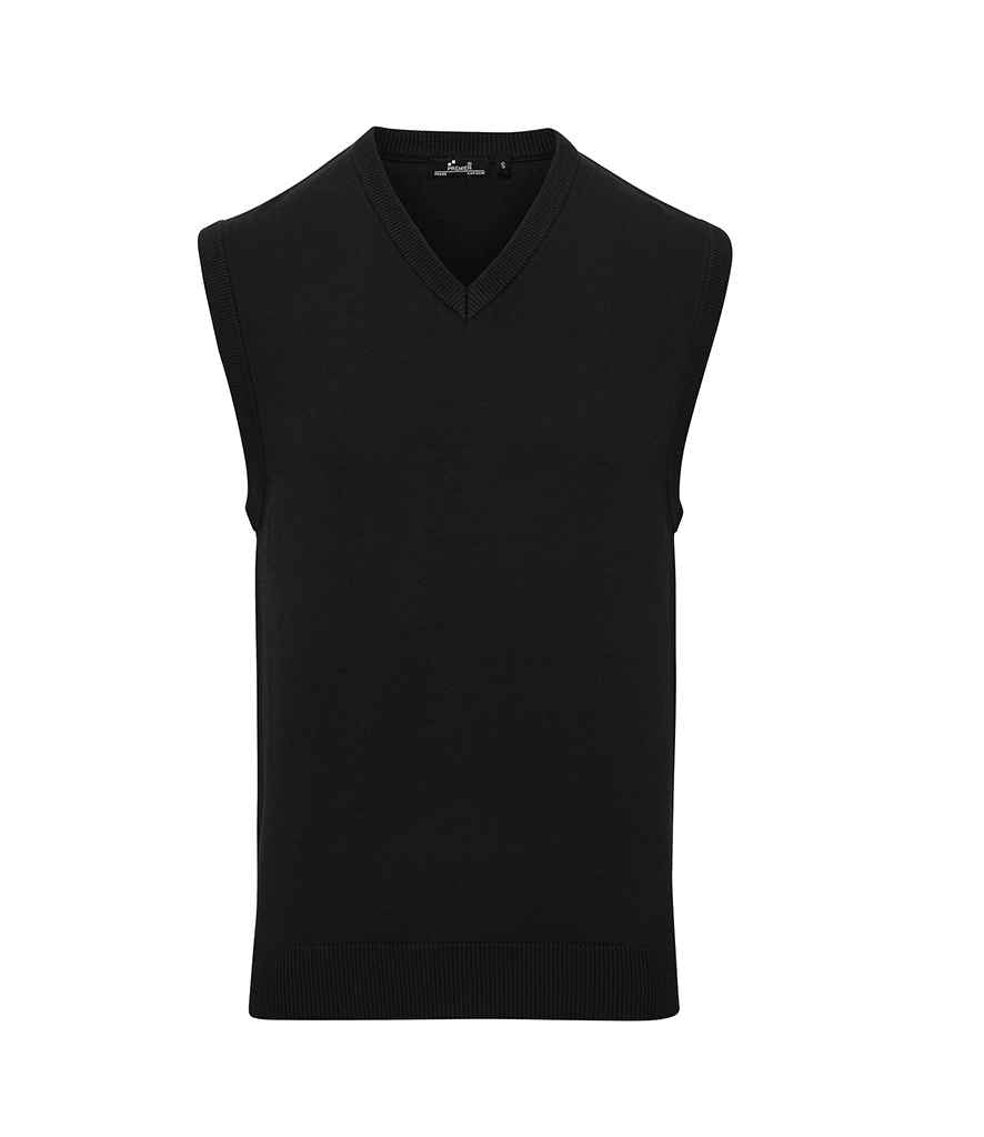 Premier Sleeveless Cotton Acrylic V Neck Sweater Black