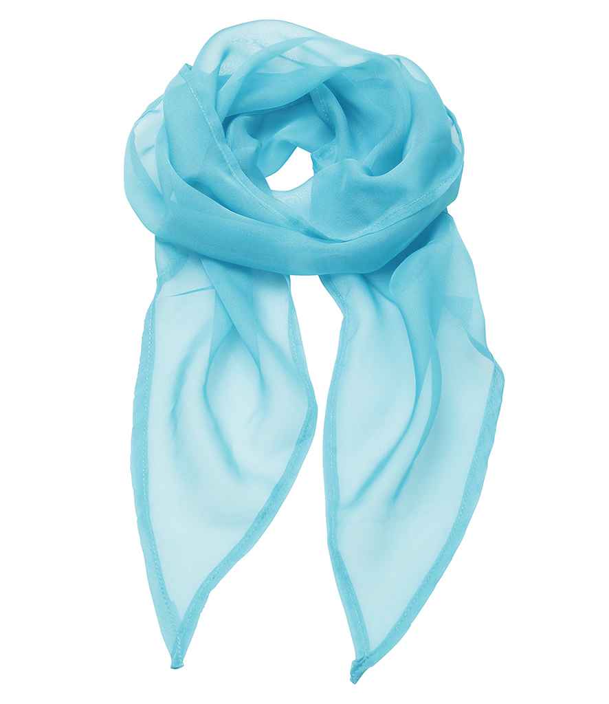Premier 'Colours' Chiffon Scarf Turquoise Blue