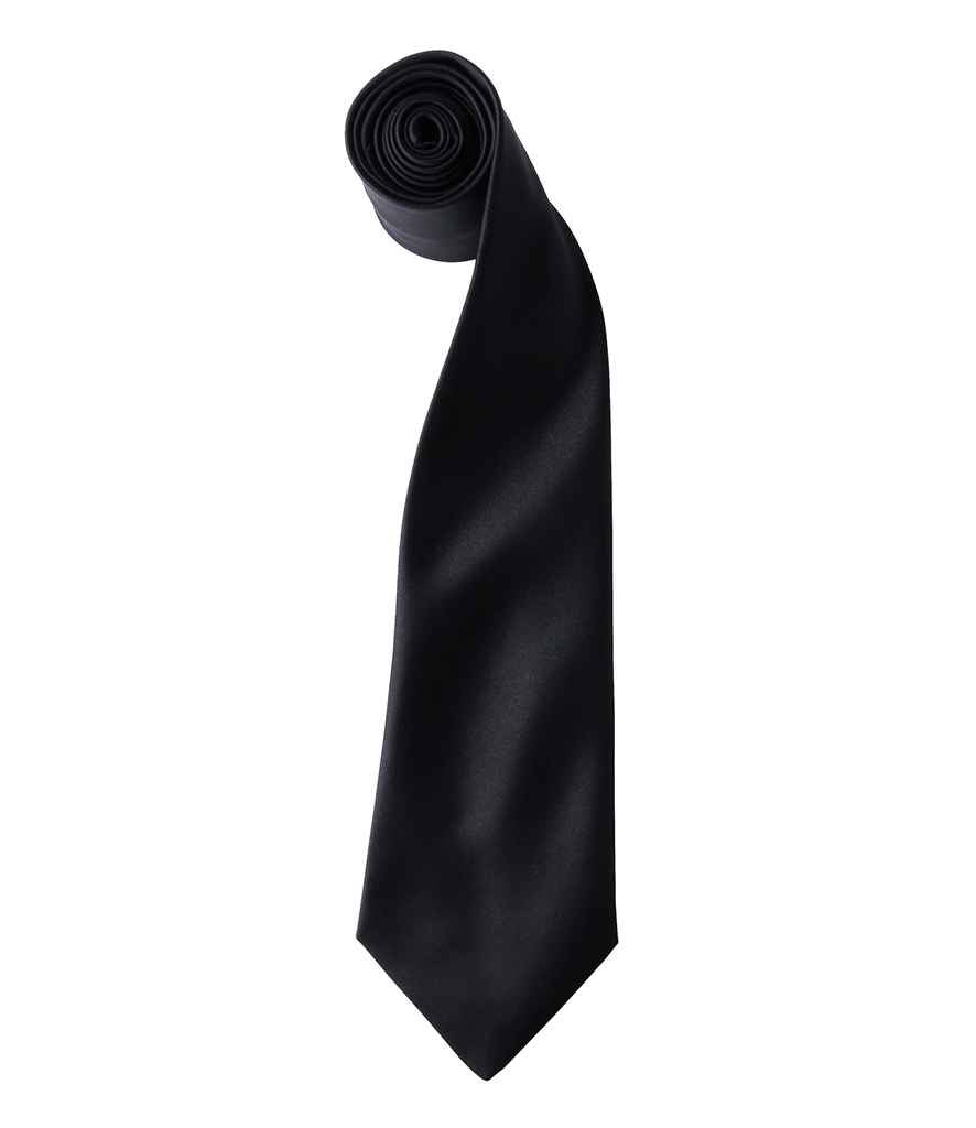 Premier 'Colours' Satin Tie Black