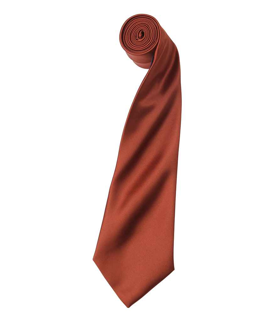 Premier 'Colours' Satin Tie Chestnut