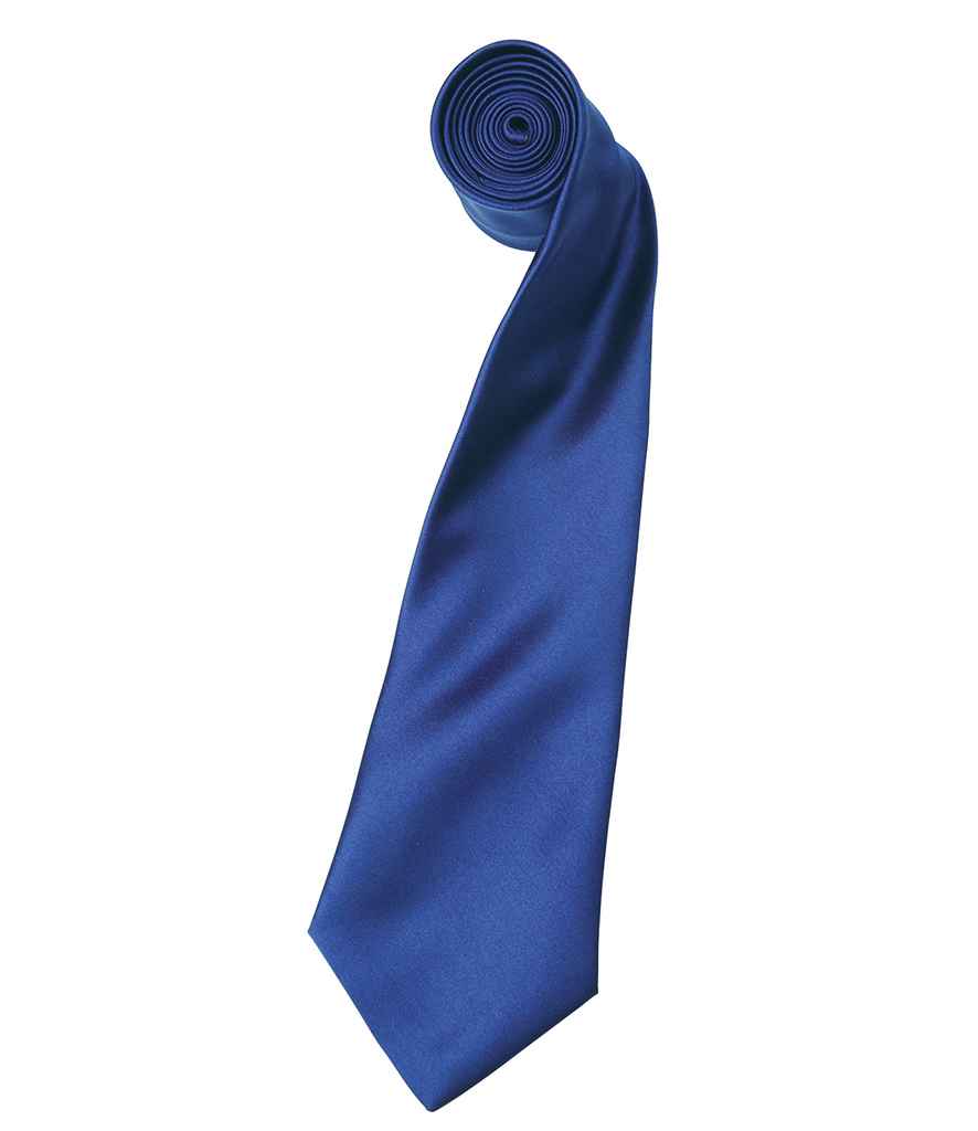 Premier 'Colours' Satin Tie Marine Blue