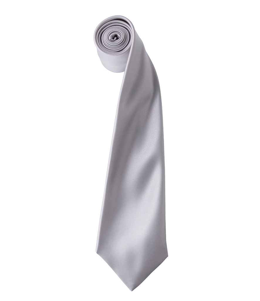 Premier 'Colours' Satin Tie Silver