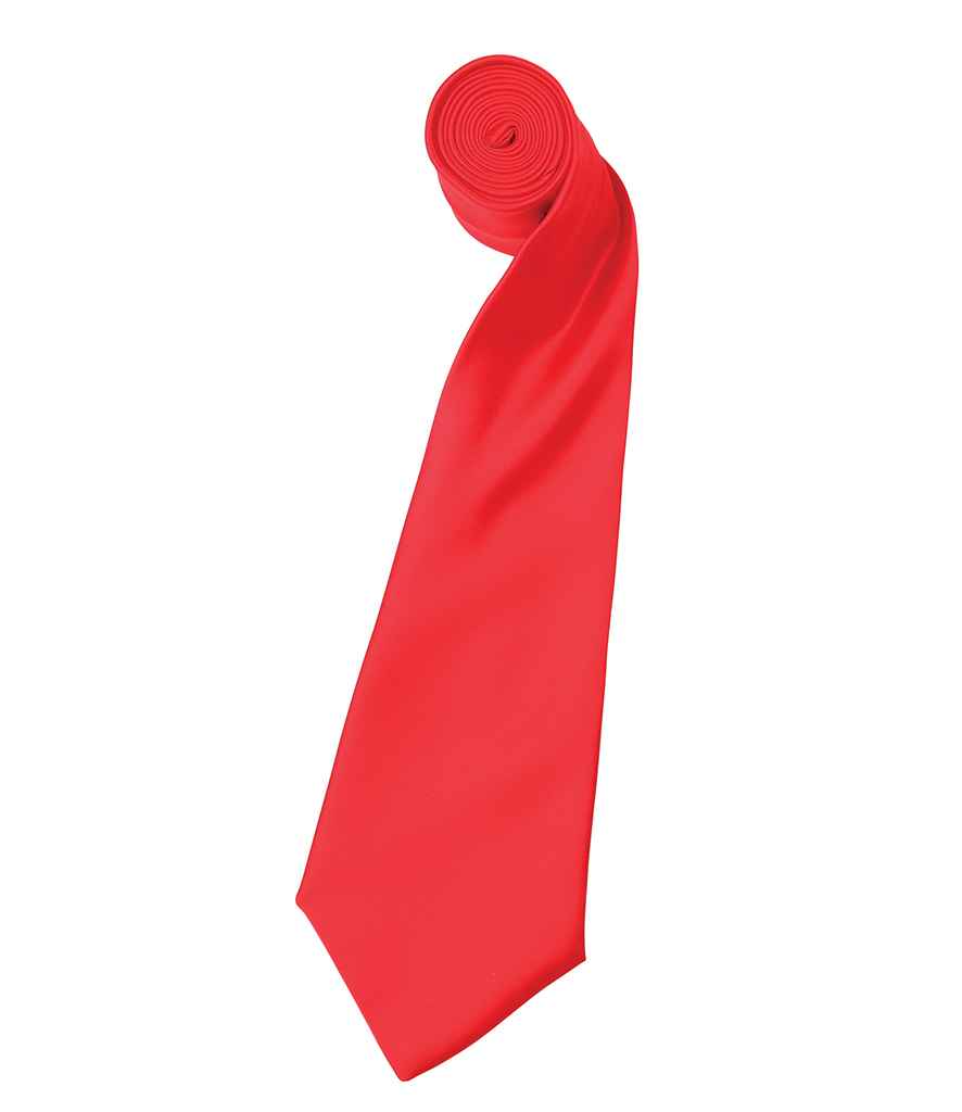 Premier 'Colours' Satin Tie Strawberry Red