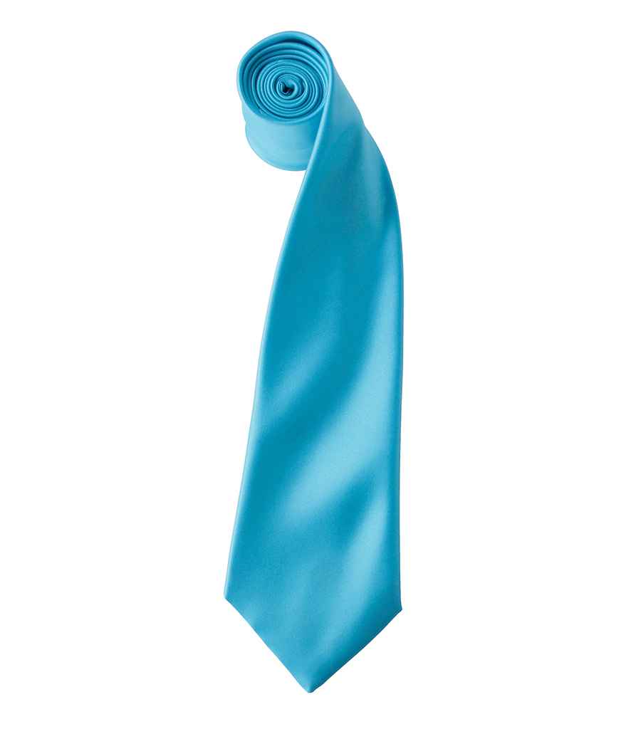 Premier 'Colours' Satin Tie Turquoise Blue