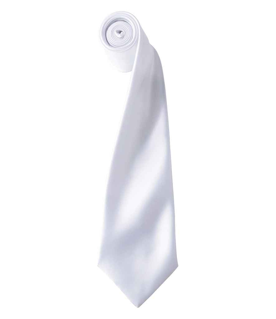 Premier 'Colours' Satin Tie White