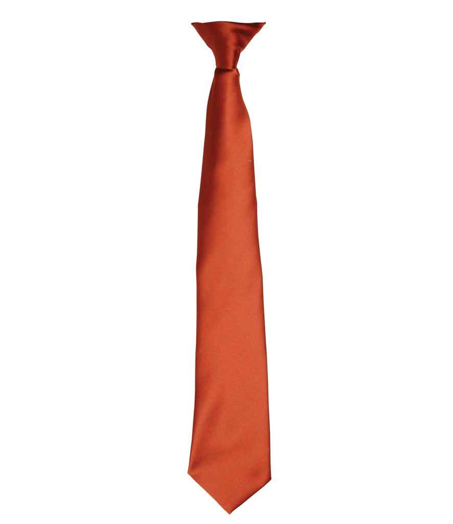 Premier 'Colours' Satin Clip Tie Chestnut