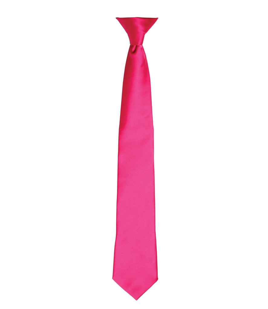 Premier 'Colours' Satin Clip Tie Hot Pink