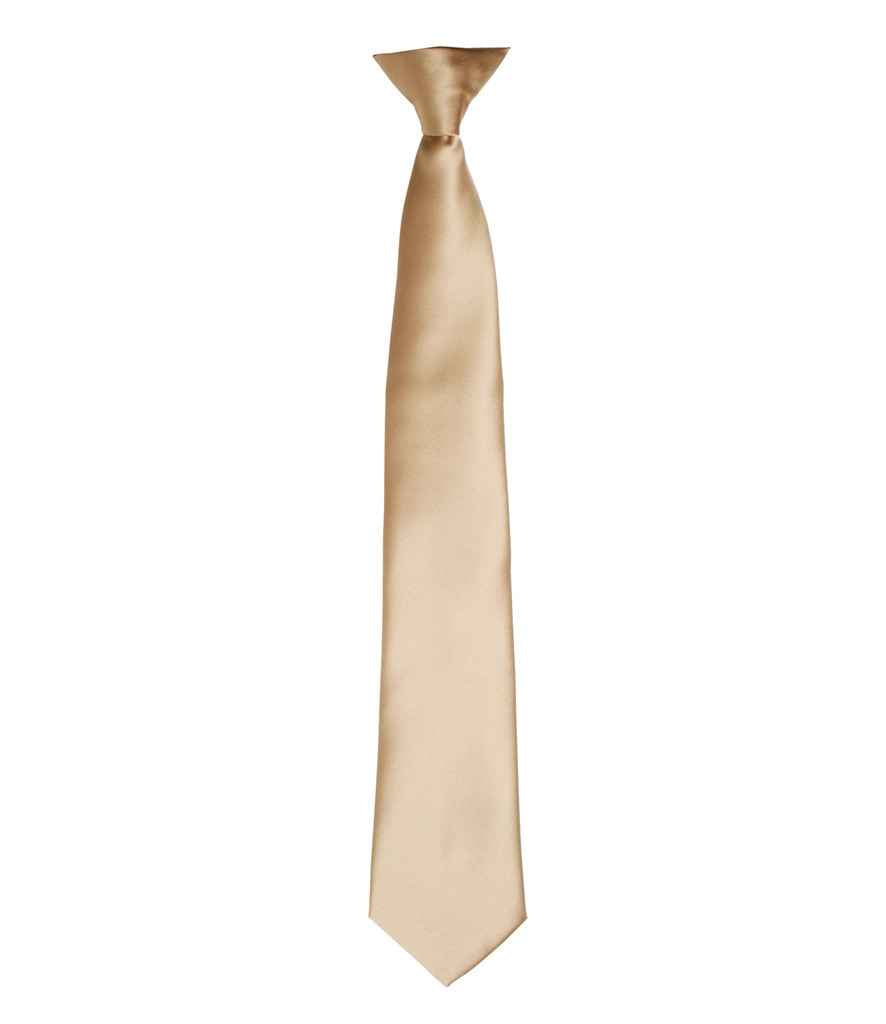 Premier 'Colours' Satin Clip Tie Khaki