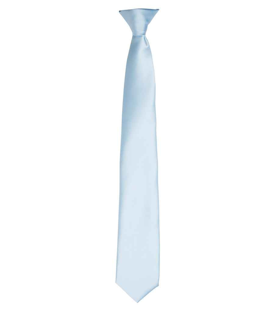 Premier 'Colours' Satin Clip Tie Light Blue