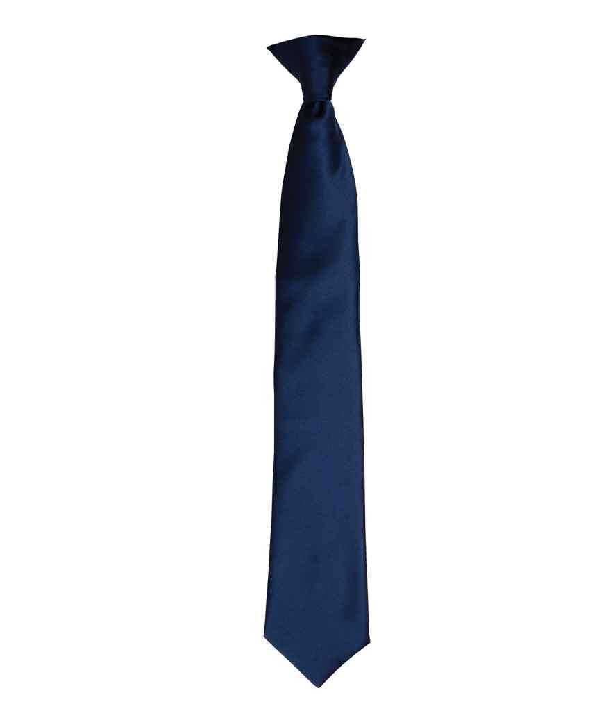 Premier 'Colours' Satin Clip Tie Navy