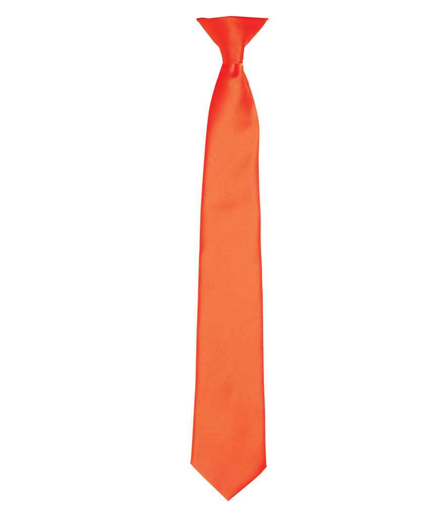 Premier 'Colours' Satin Clip Tie Orange
