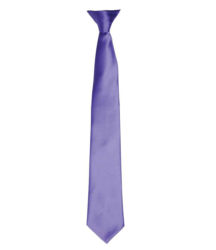 Premier 'Colours' Satin Clip Tie Purple