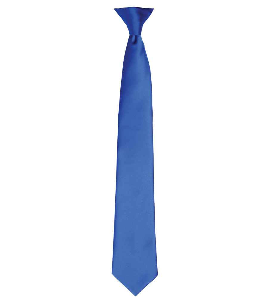 Premier 'Colours' Satin Clip Tie Royal Blue