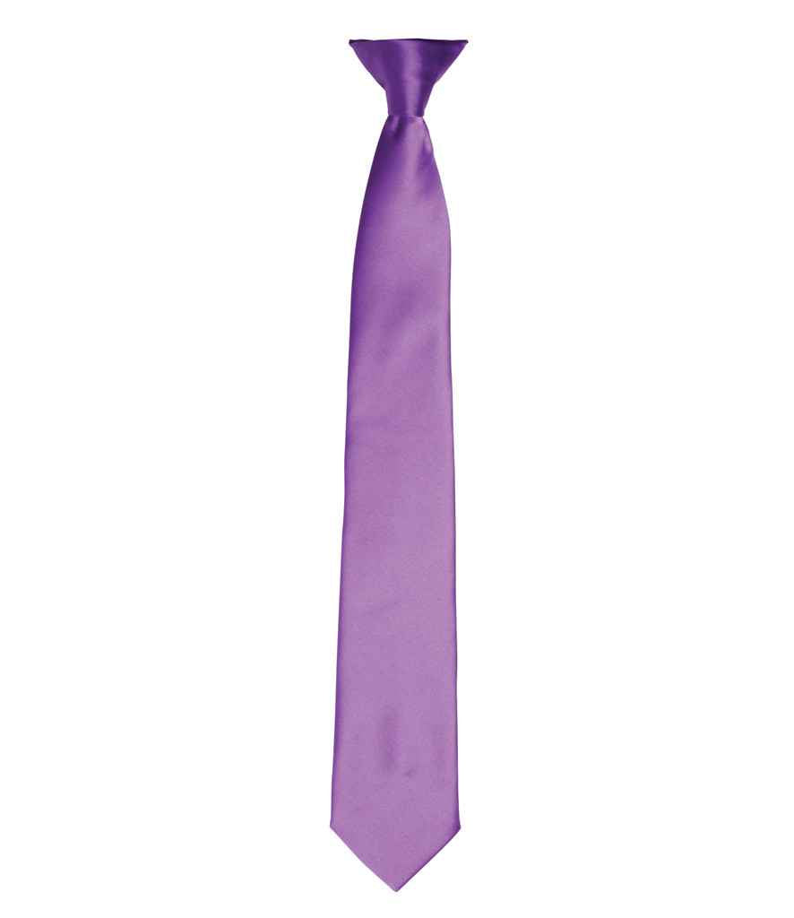 Premier 'Colours' Satin Clip Tie Rich Violet