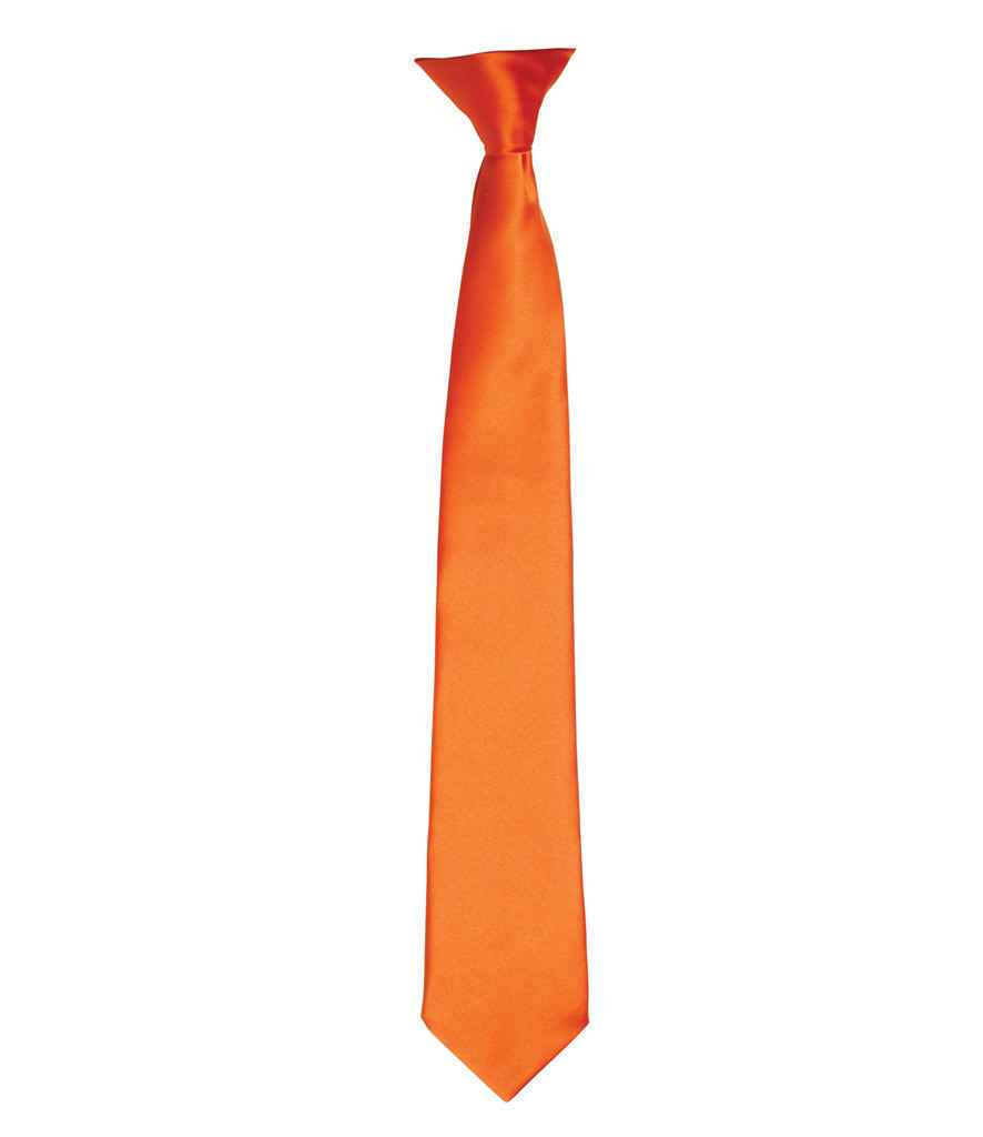 Premier 'Colours' Satin Clip Tie Terracotta