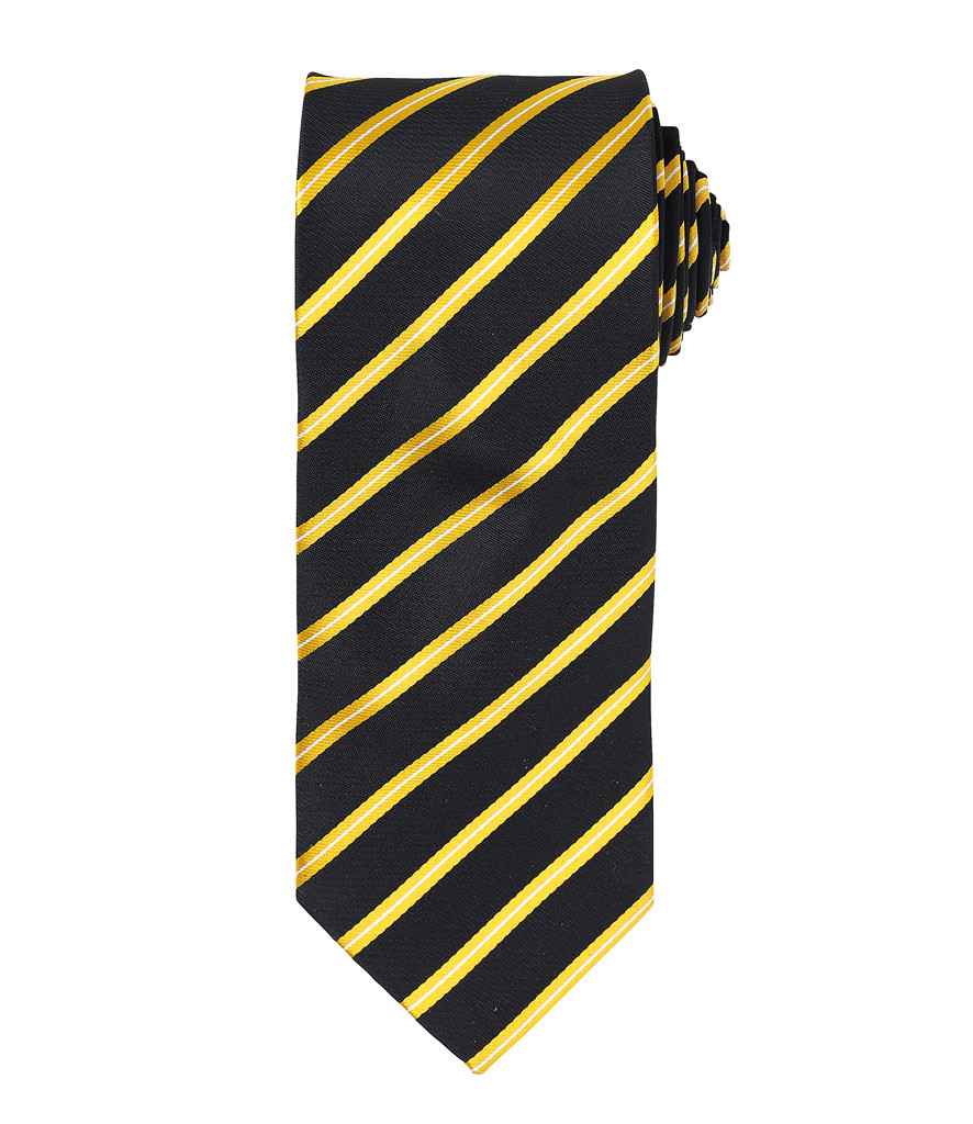 Premier Sports Stripe Tie Black/Gold