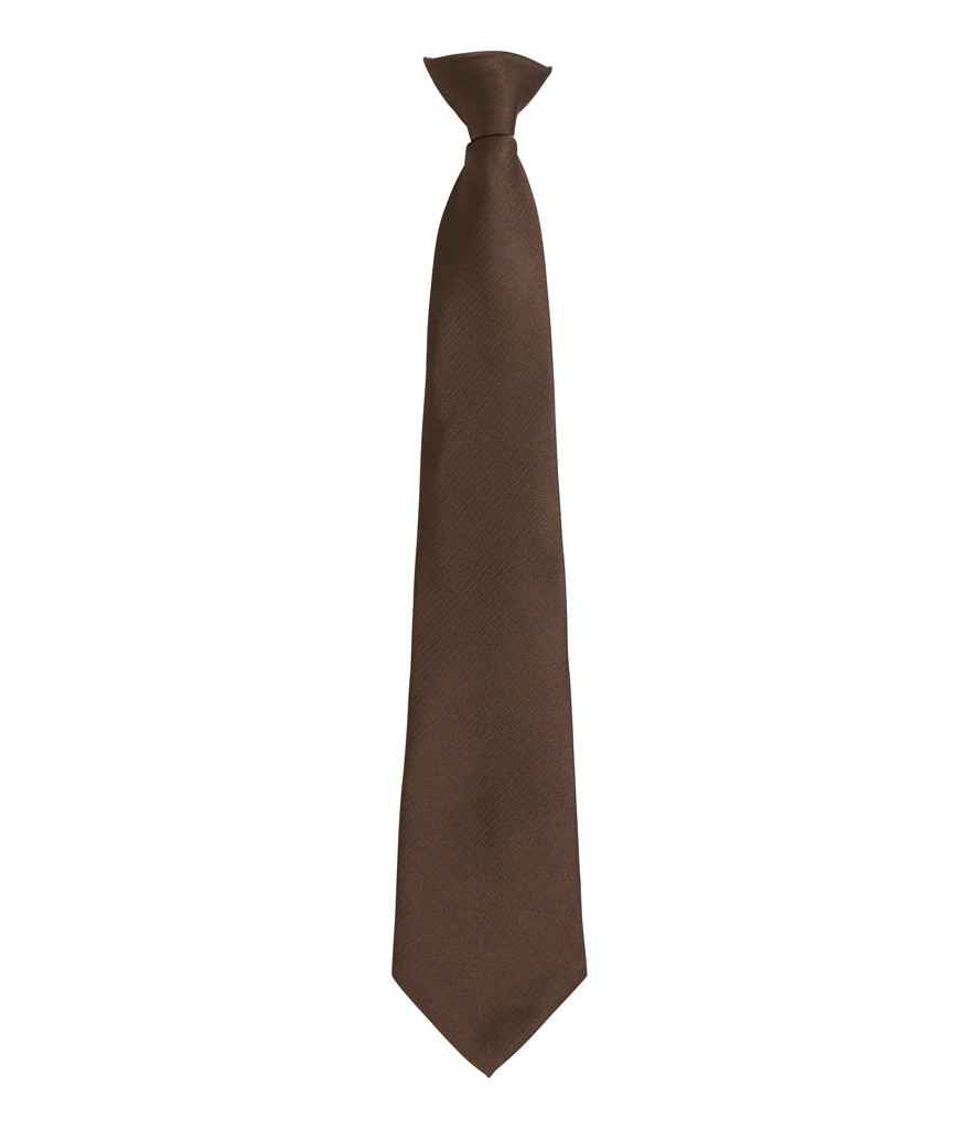 Premier 'Colours' Fashion Clip Tie Brown