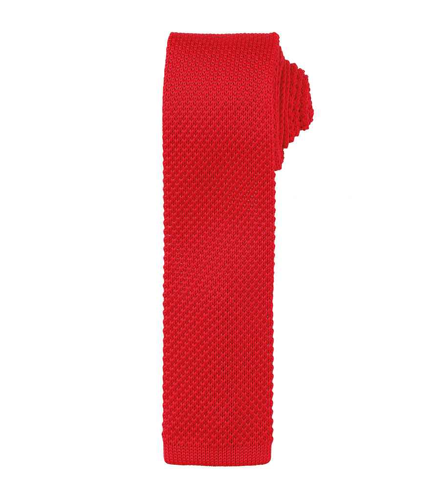 Premier Slim Knitted Tie Red