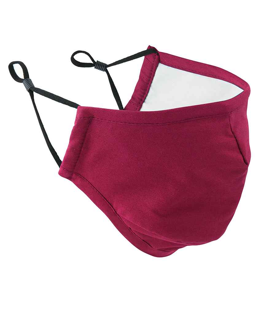 Premier Washable 3-Layer Face Mask with Carbon Filter Option Burgundy