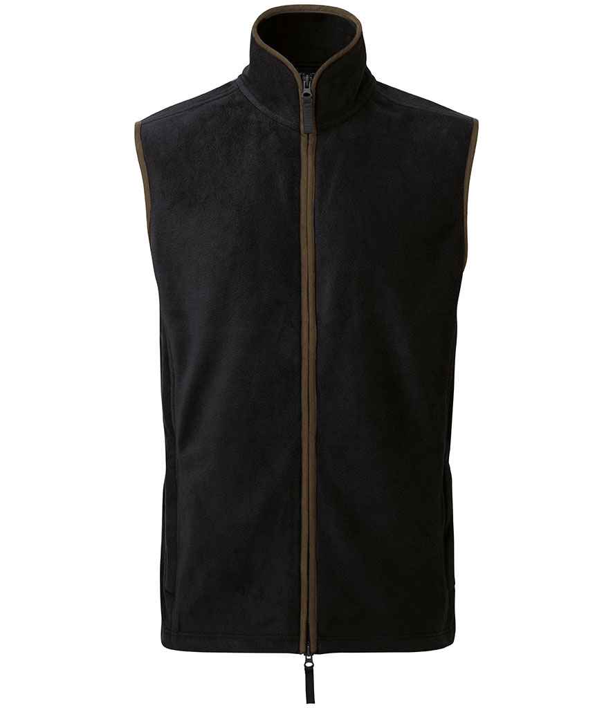 Premier Artisan Fleece Gilet Black/Brown