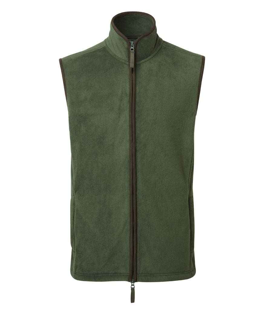 Premier Artisan Fleece Gilet Moss Green/Brown