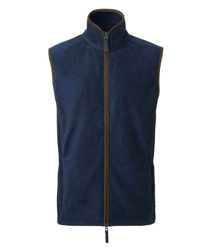 Premier Artisan Fleece Gilet Navy/Brown