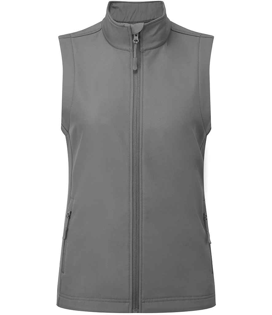 Premier Ladies Windchecker® Recycled Printable Soft Shell Gilet Dark Grey