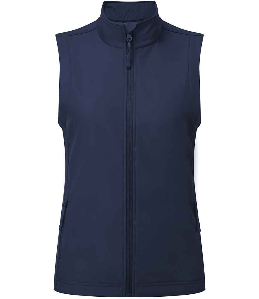 Premier Ladies Windchecker® Recycled Printable Soft Shell Gilet Navy