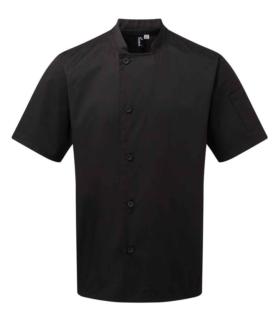 Premier Essential Short Sleeve Chef's Jacket Black
