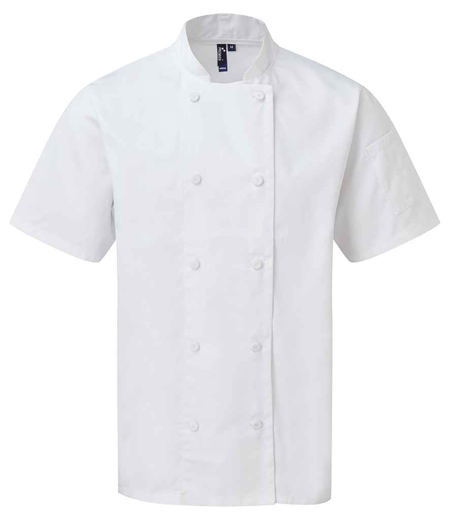Premier Coolchecker® Short Sleeve Chef's Jacket White