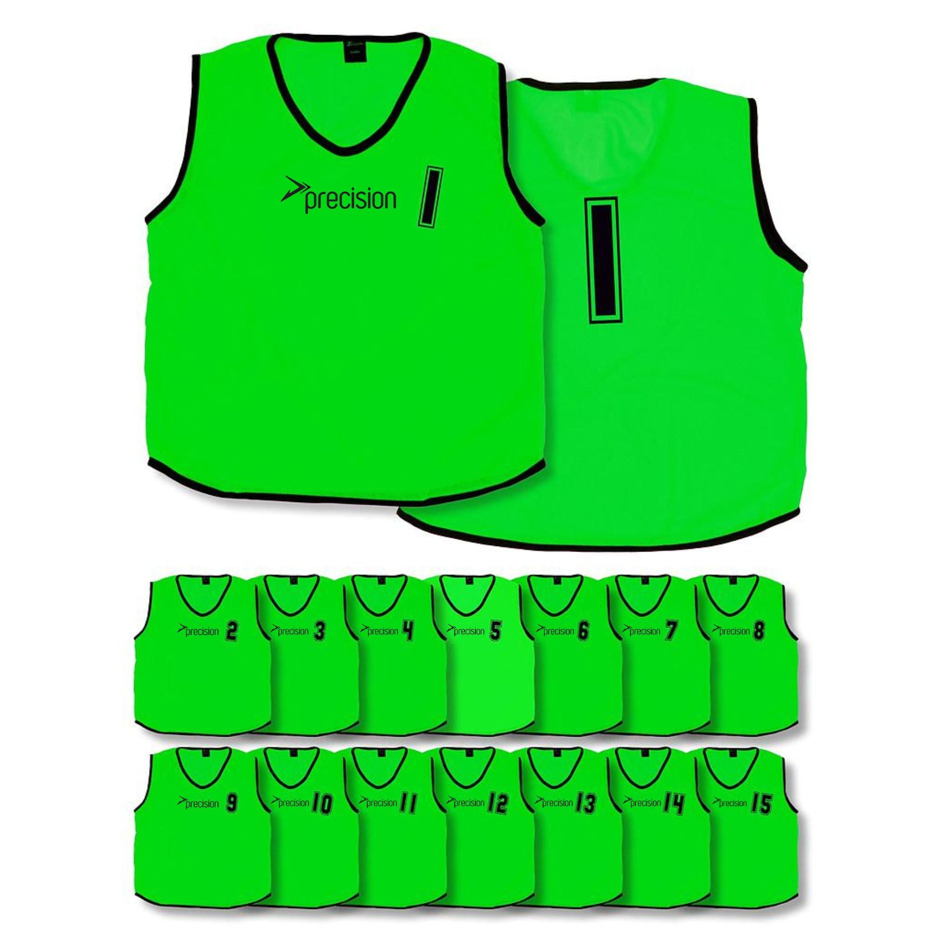 (Pack of 15) Precision Mesh Numbered 1 - 15 Training Bibs (Youths, Adult) - Lancashire Teamwear