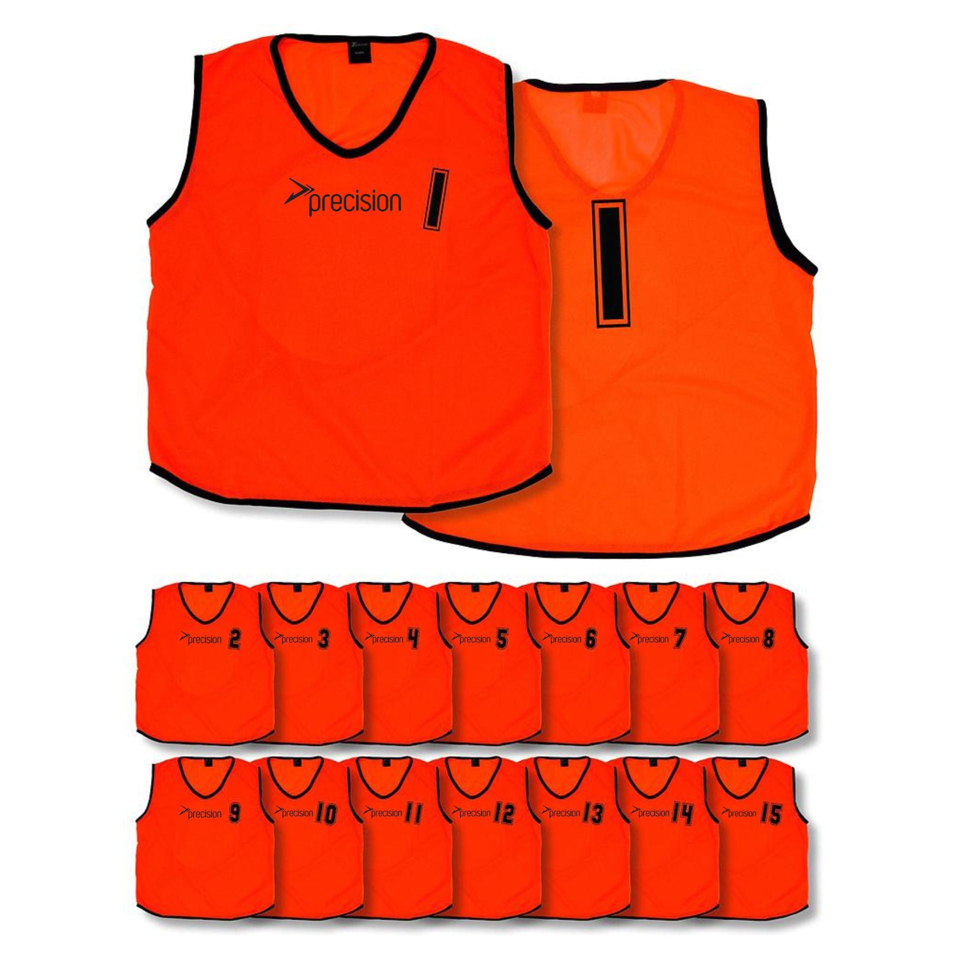 (Pack of 15) Precision Mesh Numbered 1 - 15 Training Bibs (Youths, Adult) - Lancashire Teamwear