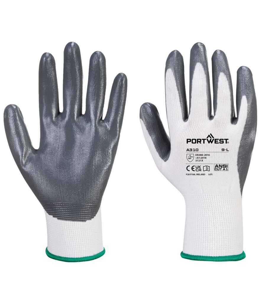 Portwest Flexo Grip Nitrile Gloves Grey