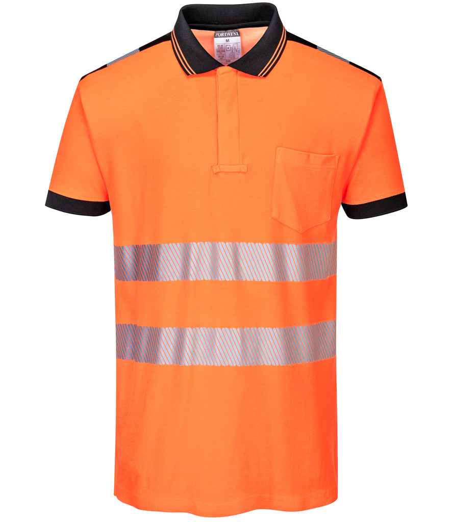 Portwest PW3 Hi-Vis Polo Shirt Orange/Black