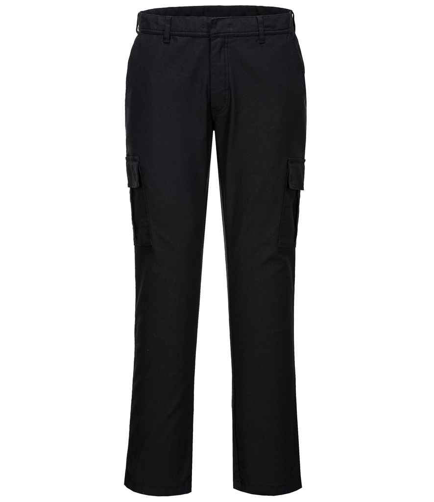 Portwest Stretch Slim Combat Trousers Black