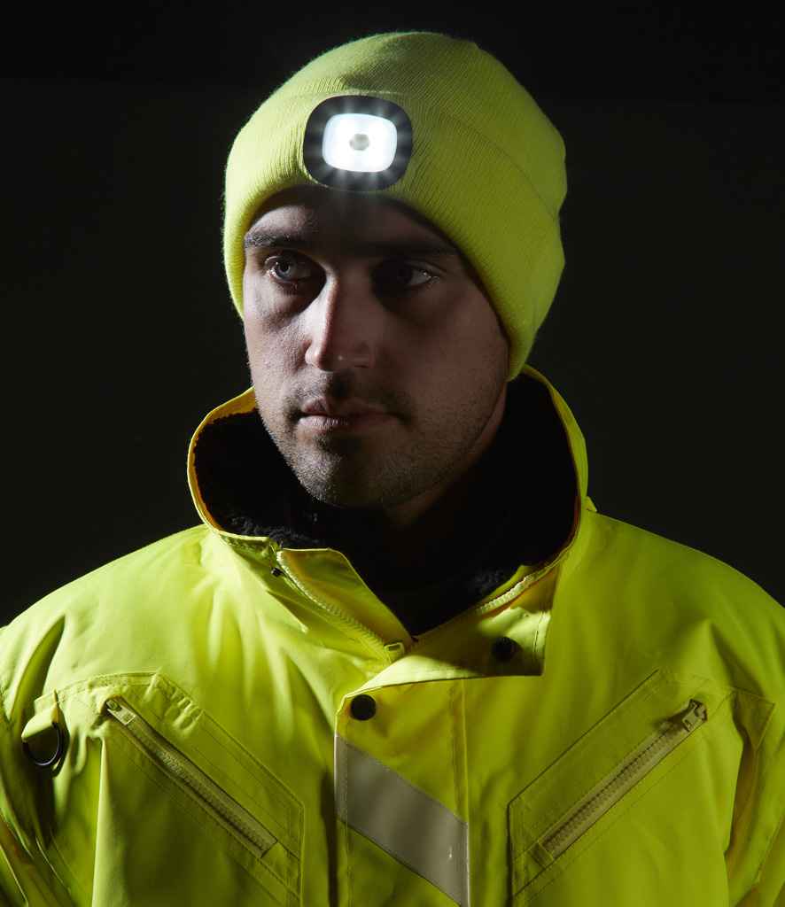 Portwest LED Head Light Beanie | Yellow Headwear - Lancashire Teamwear