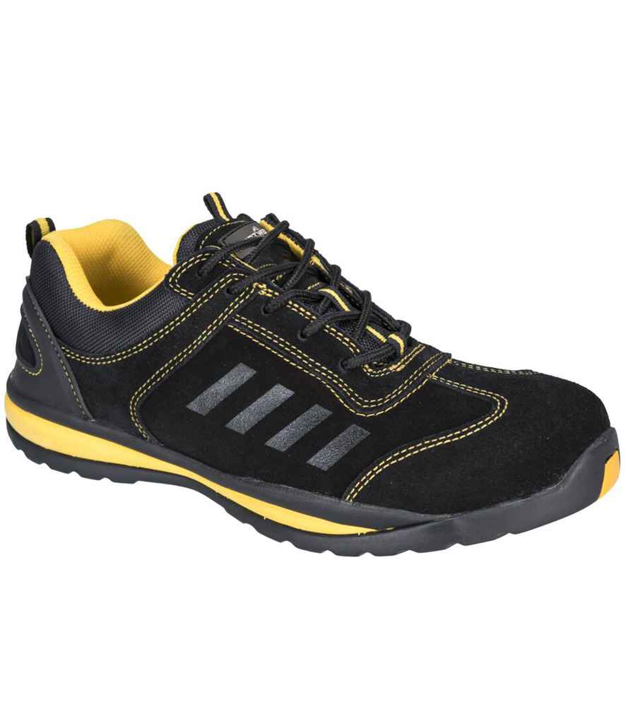 Portwest Steelite™ Lusum S1P HRO Safety Trainers | Black/Yellow Footwear - Lancashire Teamwear