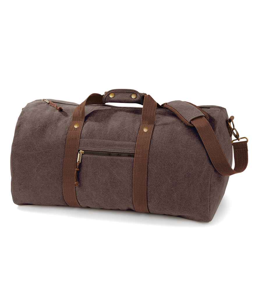 Quadra Vintage Canvas Holdall Vintage Brown