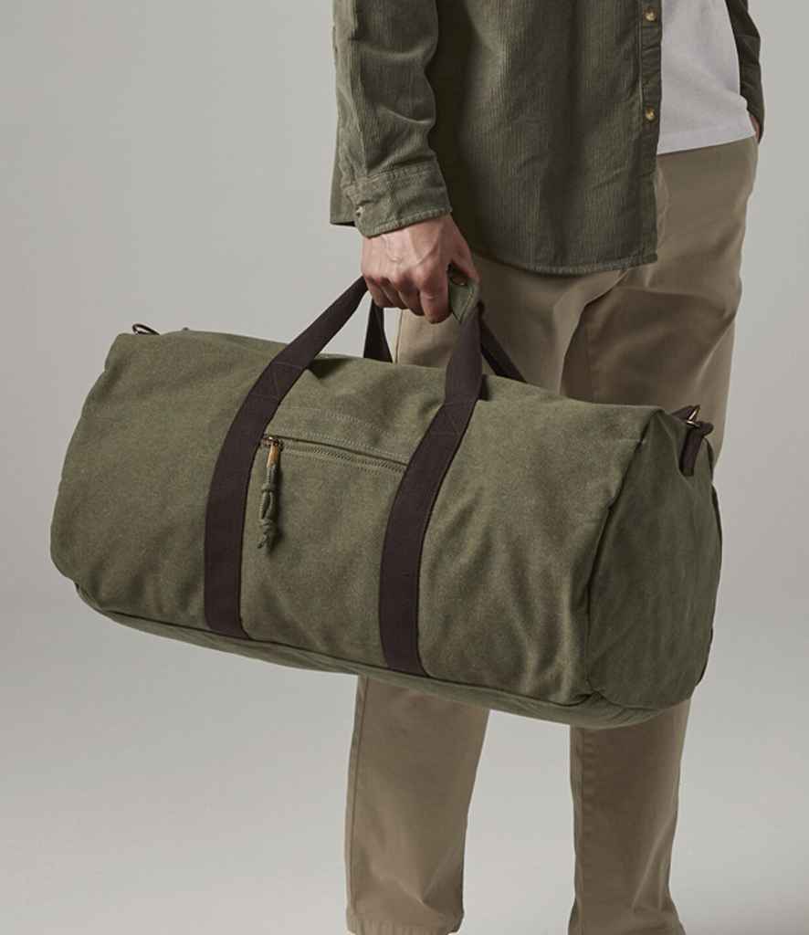 Quadra Vintage Canvas Holdall | Vintage Military Green Bag - Lancashire Teamwear