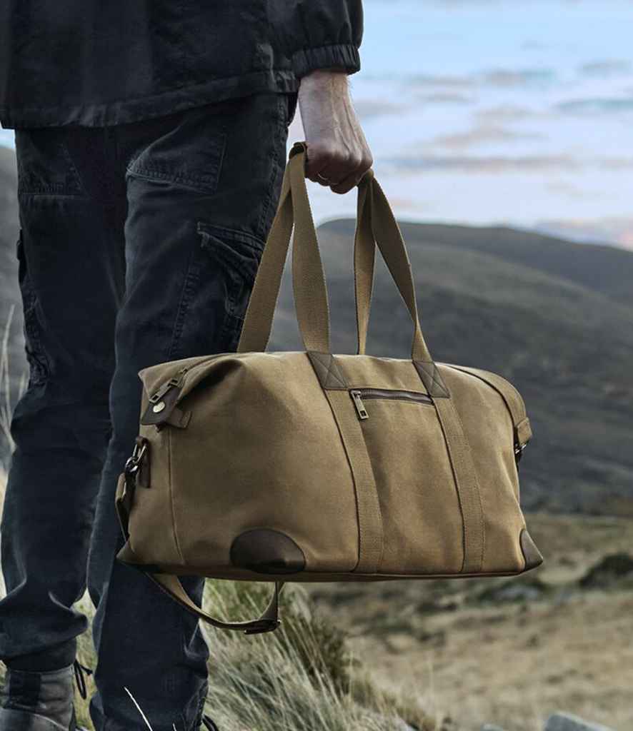 Quadra Heritage Waxed Canvas Holdall | Desert Sand Bag - Lancashire Teamwear