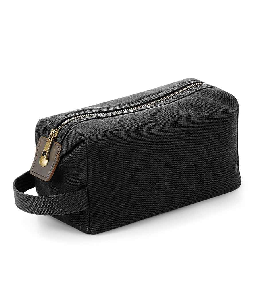 Quadra Heritage Waxed Canvas Wash Bag Black