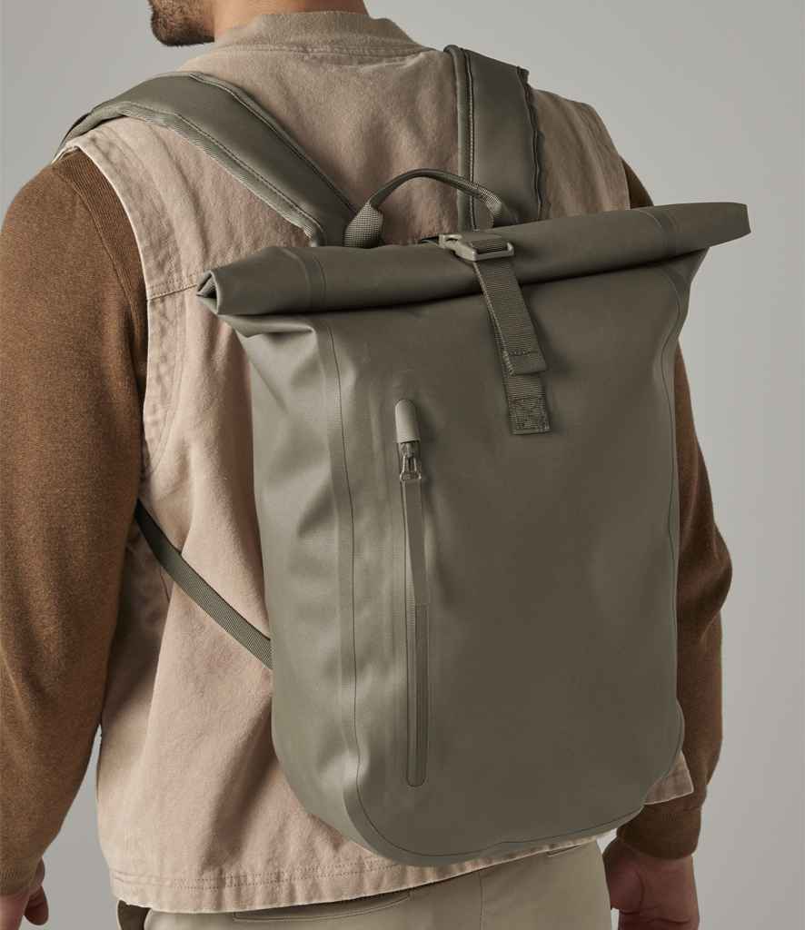 Quadra Waterproof Roll-Top Lite Backpack | Covert Green Bag - Lancashire Teamwear