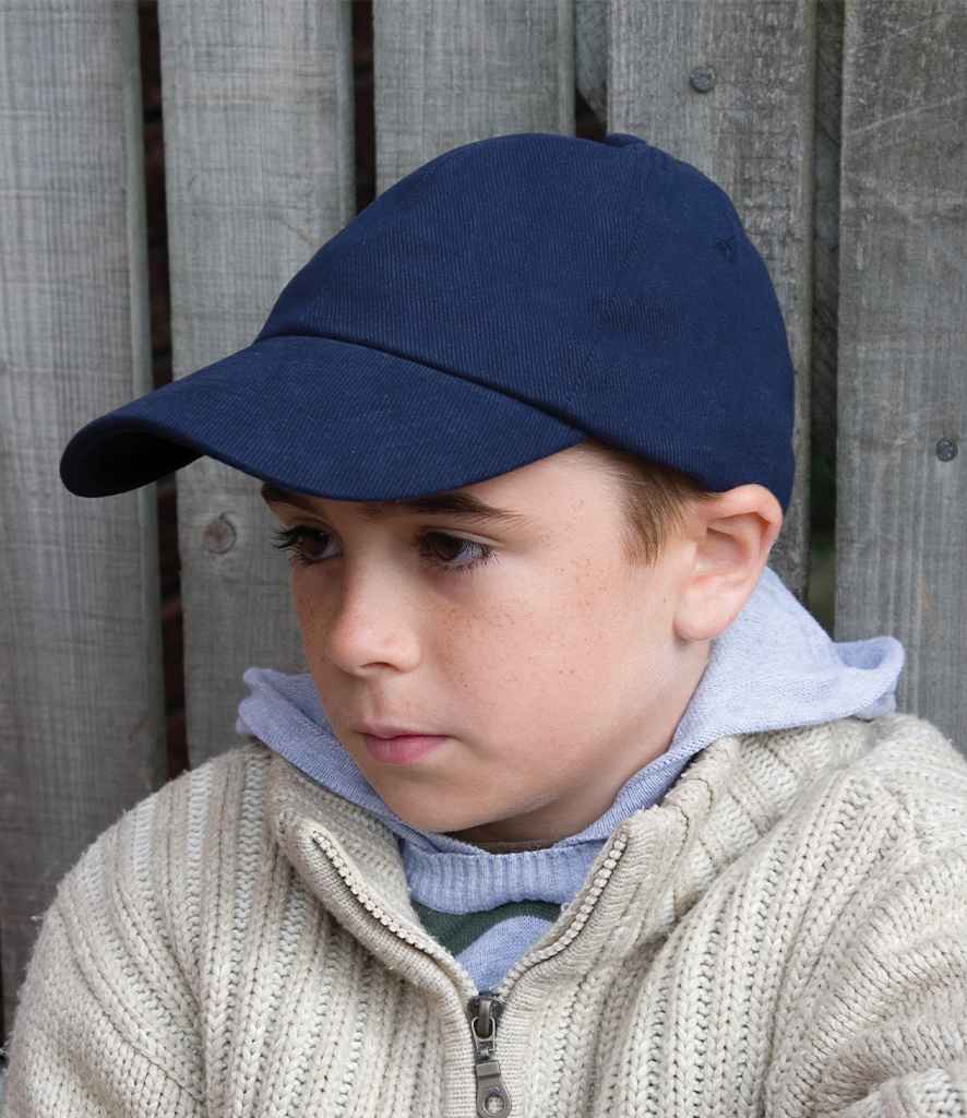 Result Kids Low Profile Heavy Brushed Cotton Cap | Navy - Result Headwear Headwear - Lancashire Teamwear
