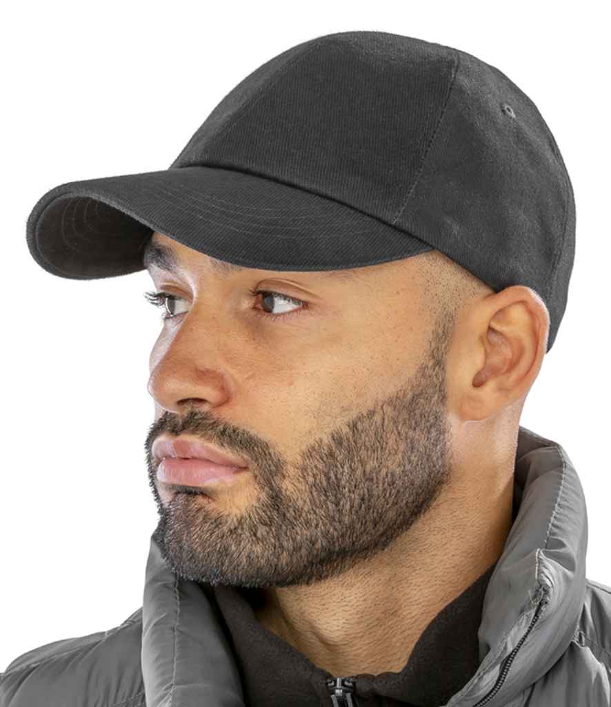 Result Low Profile Heavy Brushed Cotton Cap | Black - Result Headwear Headwear - Lancashire Teamwear